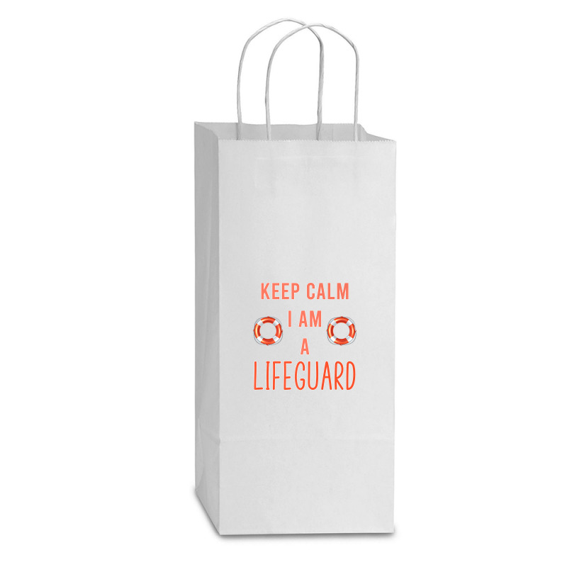 Mens Keep Calm I Am A Life Guard Seashore Marine Police Duty Premium Double Wine Paper Bag - 6 1/2 X 3 1/2 X 12 3/8 | Artistshot