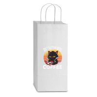 Dont Talk To Me Before Coffee Cat Double Wine Paper Bag - 6 1/2 X 3 1/2 X 12 3/8 | Artistshot