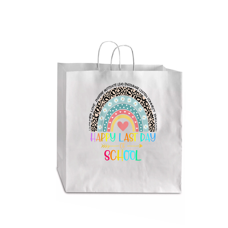 Happy Last Day Of School Teacher Student Graduation Rainbow 357 Jumbo Paper Bag - 18 X 7 X 18 3/4 | Artistshot