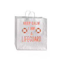 Mens Keep Calm I Am A Life Guard Seashore Marine Police Duty Premium Jumbo Paper Bag - 18 X 7 X 18 3/4 | Artistshot