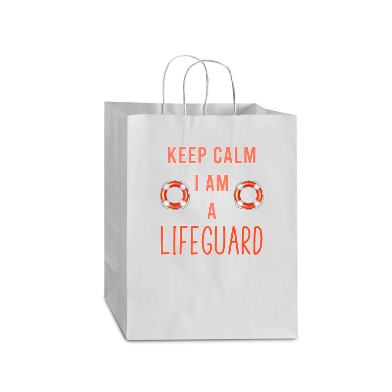 Mens Keep Calm I Am A Life Guard Seashore Marine Police Duty Premium Mart Paper Bag -13 X 7 X 17 | Artistshot