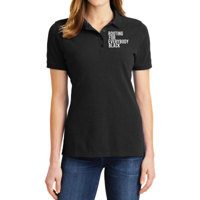 Rooting For Everybody Black Ladies Polo Shirt Designed By Feniavey