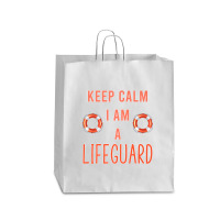 Mens Keep Calm I Am A Life Guard Seashore Marine Police Duty Premium Queen Paper Bag - 16 X 6 X 19 1/4 | Artistshot