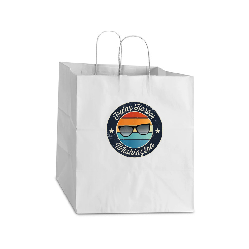 Friday Harbor Washington Souvenir Graphic Take Out Paper Bag - 14 X 10 X 15 1/2 | Artistshot