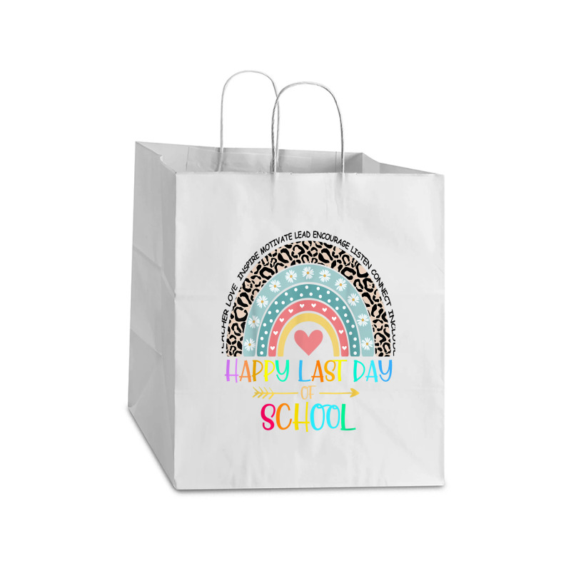 Happy Last Day Of School Teacher Student Graduation Rainbow 357 Take Out Paper Bag - 14 X 10 X 15 1/2 | Artistshot