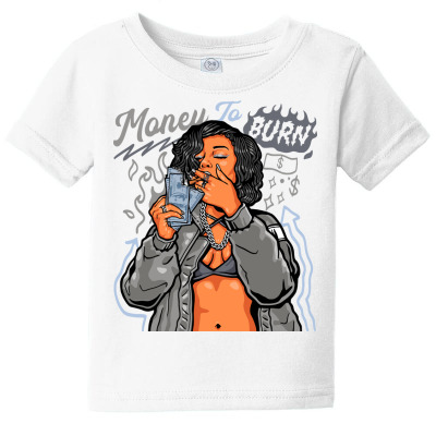 Cool Grey 11, Money Burn Baby Tee Designed By Sport Station