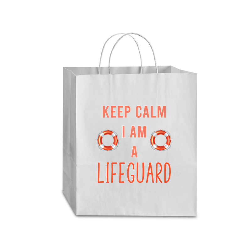 Mens Keep Calm I Am A Life Guard Seashore Marine Police Duty Premium Traveler Paper Bag -13 X 6 X 15 3/4 | Artistshot