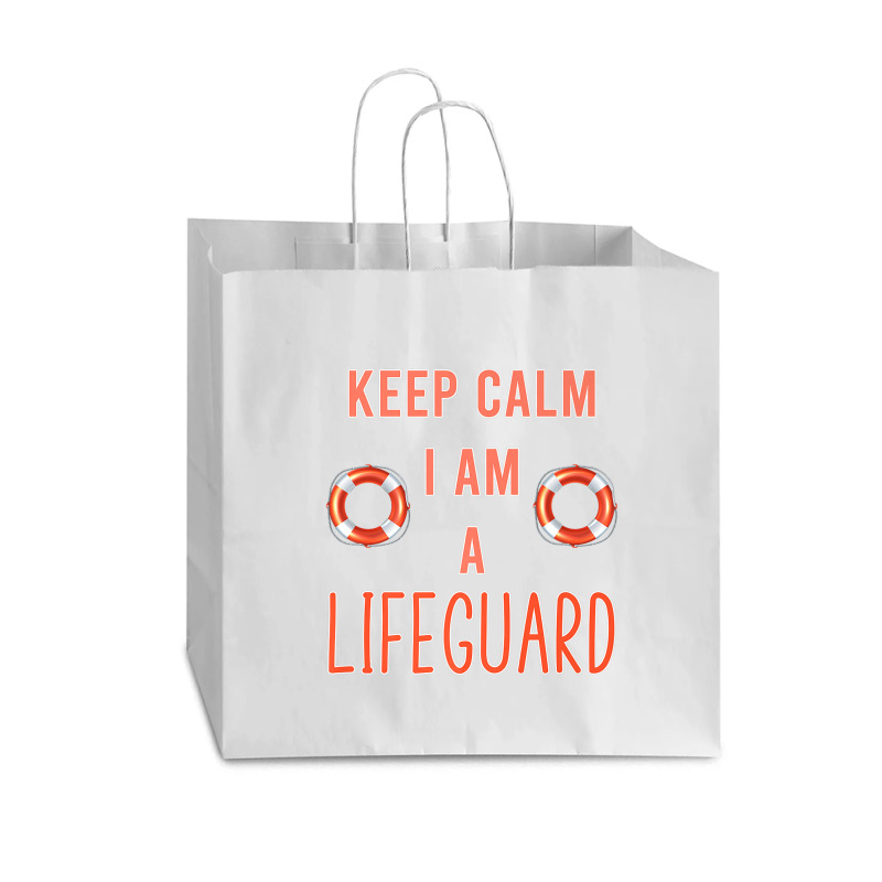 Mens Keep Calm I Am A Life Guard Seashore Marine Police Duty Premium Vogue Paper Bag - 16 X 6 X 12 | Artistshot