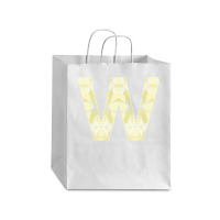 Letter W T  Shirt Letter W Monogram Olive Green Abstract Pattern Paint Debie Paper Bag - 10 X 5 X 13 | Artistshot