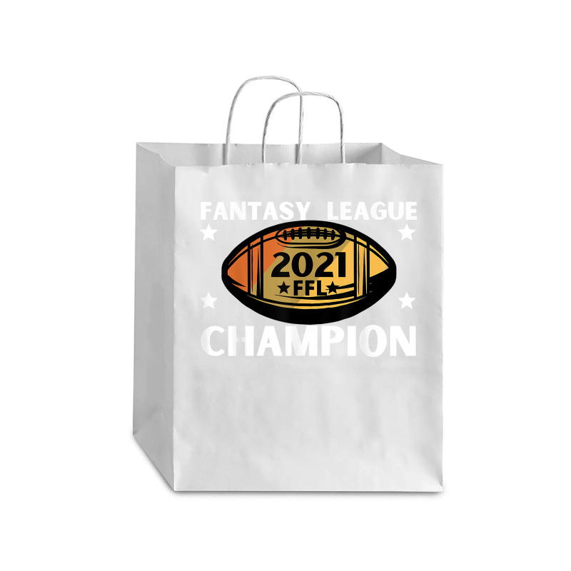 Fantasy League Champion Ffl Football 2021 Winner Vintage T Shirt Debie Paper Bag - 10 X 5 X 13 | Artistshot