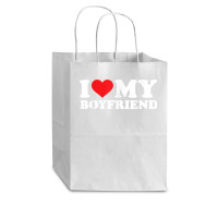 I Love My Boyfriend Tshirt Funny Valentine Red Heart Love T Shirt Cub Paper Bag - 8 X 4 1/2 X 10 1/4 | Artistshot