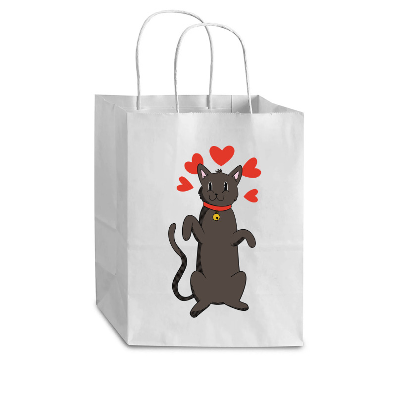 Animal Cat Lovers Hearts And Bells Apparel And More Pullover Hoodie Cub Paper Bag - 8 X 4 1/2 X 10 1/4 | Artistshot