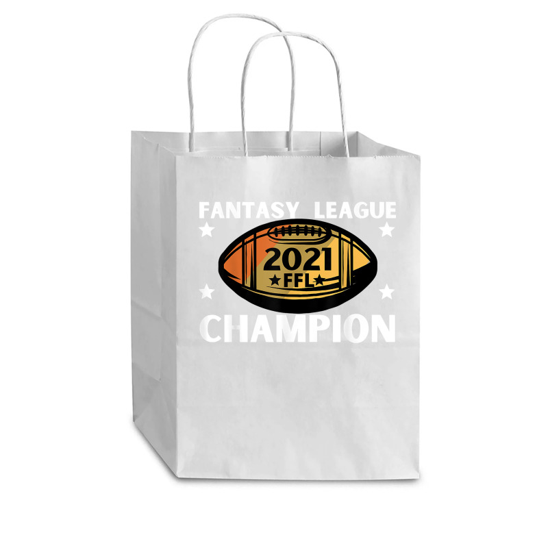 Fantasy League Champion Ffl Football 2021 Winner Vintage T Shirt Cub Paper Bag - 8 X 4 1/2 X 10 1/4 | Artistshot