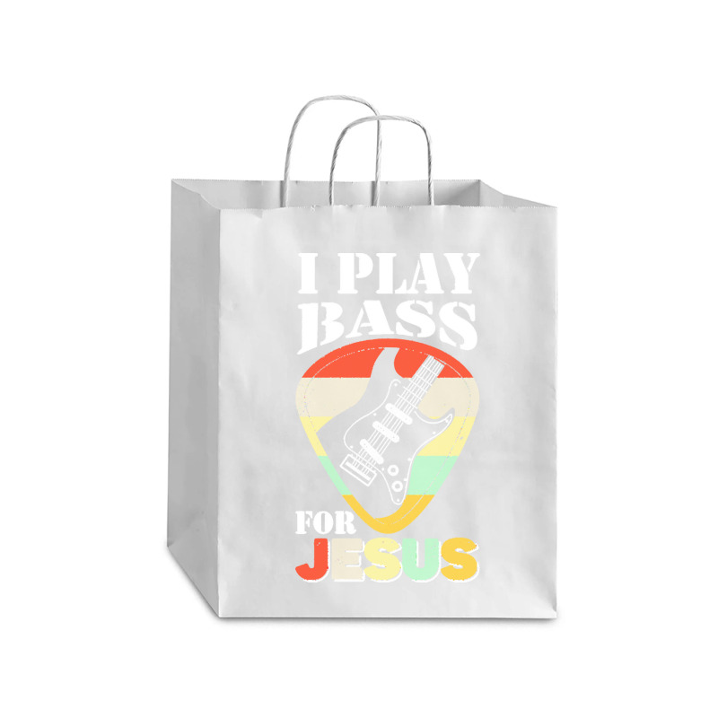 Play Bass For Jesus Guitar T  Shirt Play Bass For Jesus Guitar Vintage Debie Paper Bag - 10 X 5 X 13 | Artistshot