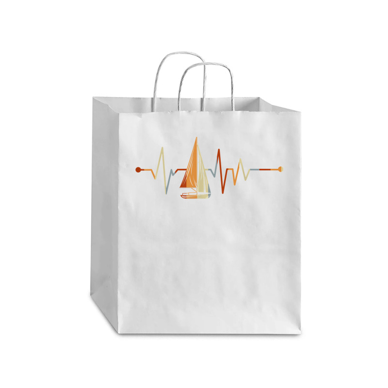 Sea Captain Gift Sail Boat Heartbeat Boat Sailing T Shirt Debie Paper Bag - 10 X 5 X 13 | Artistshot