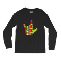 Asl Love Sign Language Autism Awareness Support Long Sleeve Shirts | Artistshot