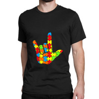 Asl Love Sign Language Autism Awareness Support Classic T-shirt | Artistshot