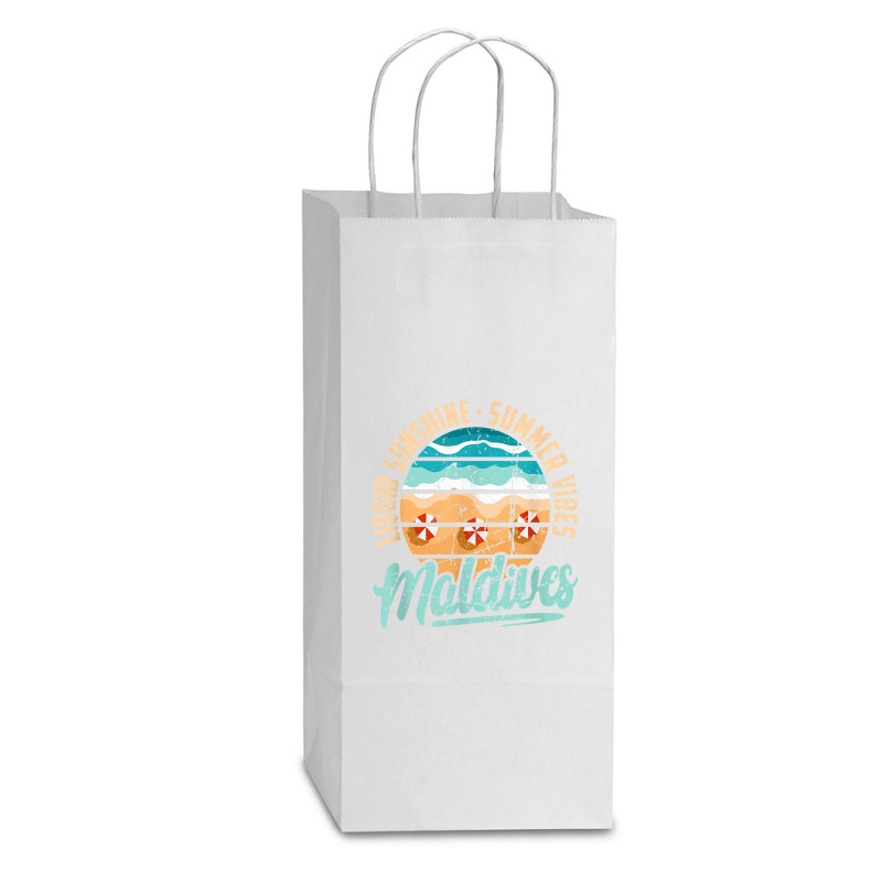 Maldives Liquid Sunshine Summer Vibes Maldives Vacation T Shirt Double Wine Paper Bag - 6 1/2 X 3 1/2 X 12 3/8 | Artistshot