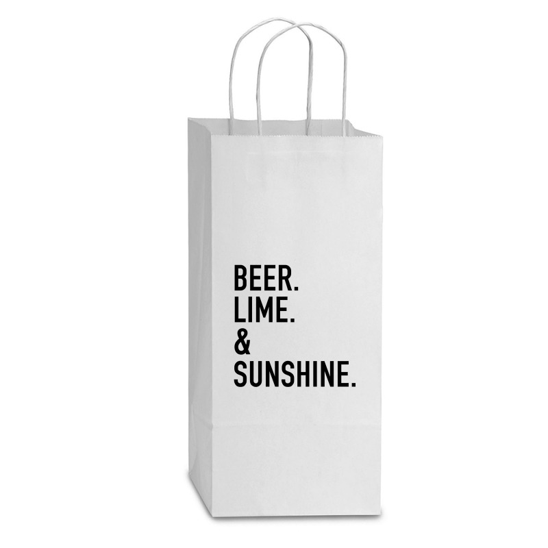 Beer Lime And Sunshine [tw] Double Wine Paper Bag - 6 1/2 X 3 1/2 X 12 3/8 | Artistshot