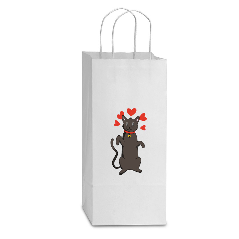 Animal Cat Lovers Hearts And Bells Apparel And More Pullover Hoodie Double Wine Paper Bag - 6 1/2 X 3 1/2 X 12 3/8 | Artistshot