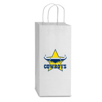 The-north-queensland-cowboys-pen Double Wine Paper Bag - 6 1/2 X 3 1/2 X 12 3/8 | Artistshot