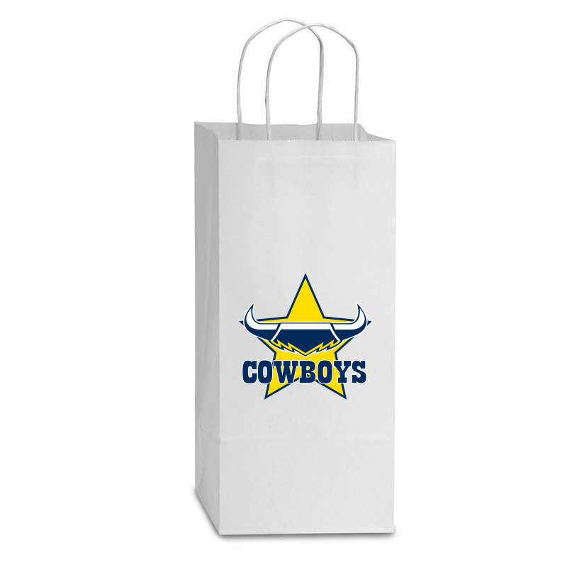 The-north-queensland-cowboys-pen Double Wine Paper Bag - 6 1/2 X 3 1/2 X 12 3/8 | Artistshot