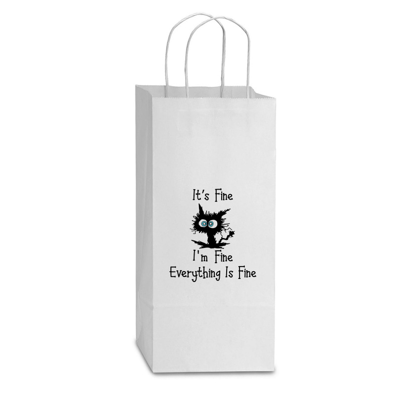 Its Fine Im Fine Everythings Fine Double Wine Paper Bag - 6 1/2 X 3 1/2 X 12 3/8 | Artistshot