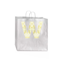 Letter W T  Shirt Letter W Monogram Olive Green Abstract Pattern Paint Jumbo Paper Bag - 18 X 7 X 18 3/4 | Artistshot