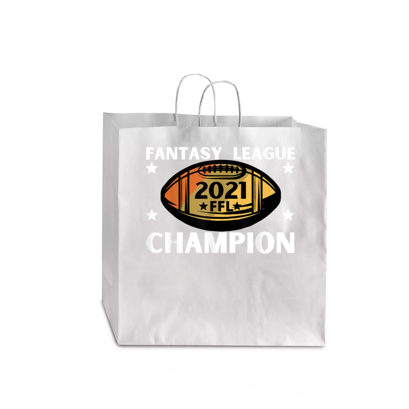 Fantasy League Champion Ffl Football 2021 Winner Vintage T Shirt Jumbo Paper Bag - 18 X 7 X 18 3/4 | Artistshot