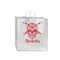 Diabetes Diabetic Red Skull Insulin Diabetic Diabetes Awareness Jumbo Paper Bag - 18 X 7 X 18 3/4 | Artistshot