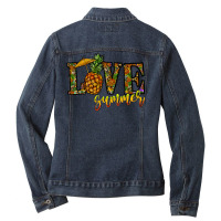 Love Summer Pinapple Ladies Denim Jacket | Artistshot