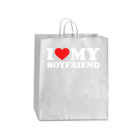 I Love My Boyfriend Tshirt Funny Valentine Red Heart Love T Shirt Queen Paper Bag - 16 X 6 X 19 1/4 | Artistshot