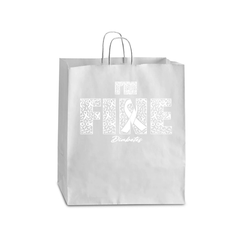 Diabetes Awareness T  Shirt Diabetes Awareness Fine Ribbons   In This Queen Paper Bag - 16 x 6 x 19 1/4 by armoutcome | Artistshot