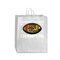 Fantasy League Champion Ffl Football 2021 Winner Vintage T Shirt Queen Paper Bag - 16 X 6 X 19 1/4 | Artistshot