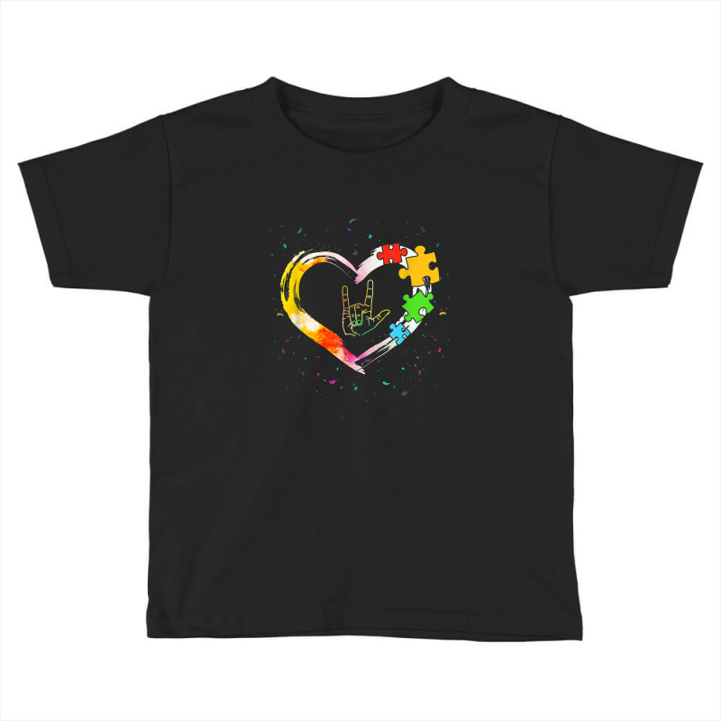 Autism Awareness Special Ed Teacher Asl Sign Language Puzzle T Shirt Toddler T-shirt by YenNgoc | Artistshot