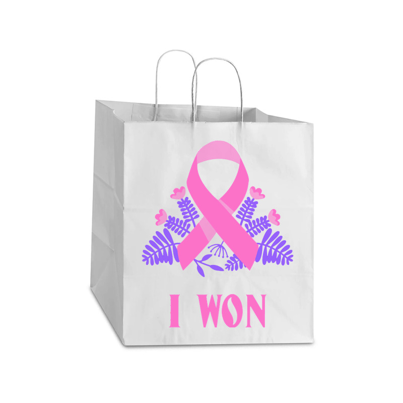 Breast Cancer Awareness Month T  Shirt Survivor Breast Cancer Awarenes Take Out Paper Bag - 14 X 10 X 15 1/2 | Artistshot