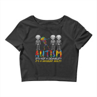 Autism Awerness Skeleton Dabbing A Different Ability Crop Top | Artistshot