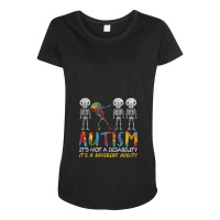 Autism Awerness Skeleton Dabbing A Different Ability Maternity Scoop Neck T-shirt | Artistshot