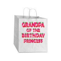 Grandpa Of The Birthday Princess Girl Strawberry Party T Shirt Take Out Paper Bag - 14 X 10 X 15 1/2 | Artistshot