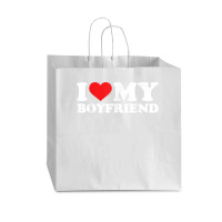 I Love My Boyfriend Tshirt Funny Valentine Red Heart Love T Shirt Vogue Paper Bag - 16 X 6 X 12 | Artistshot