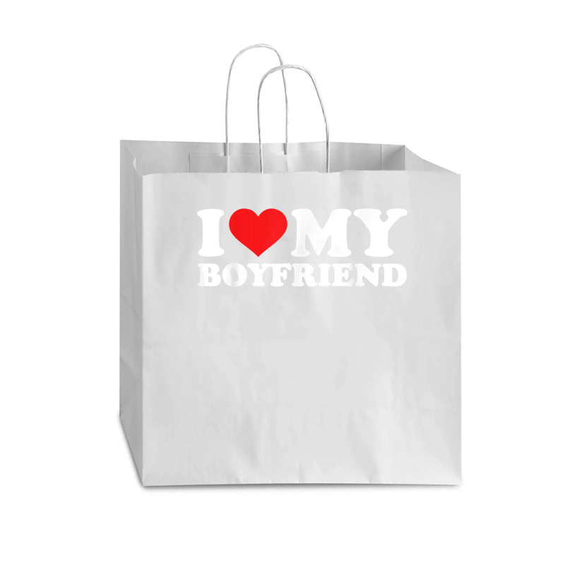 I Love My Boyfriend Tshirt Funny Valentine Red Heart Love T Shirt Vogue Paper Bag - 16 X 6 X 12 | Artistshot