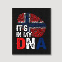 It's In My Dna Norway Flag Fingerprint Patriotic Premium Portrait Canvas Print | Artistshot