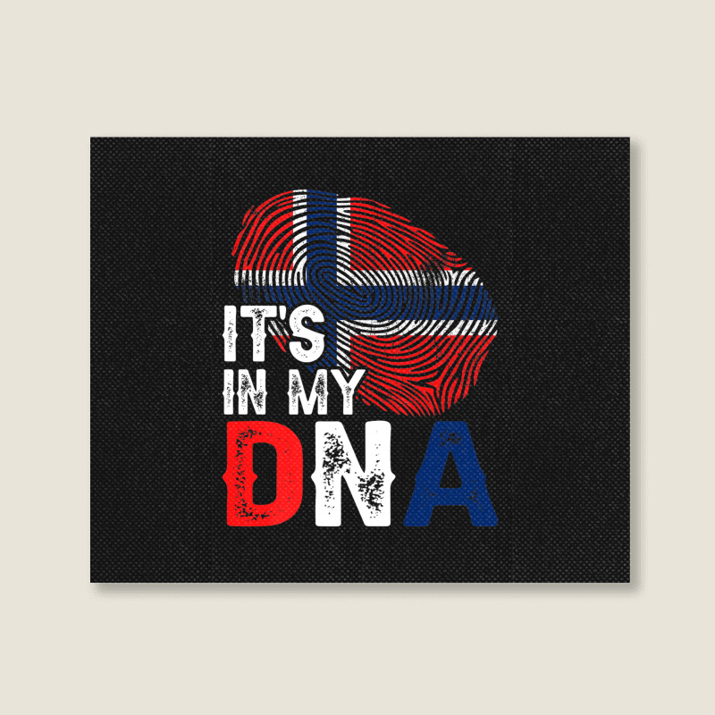 It's In My Dna Norway Flag Fingerprint Patriotic Premium Landscape Canvas Print by Tiktify | Artistshot