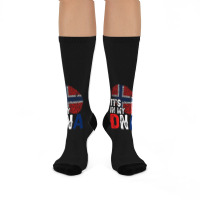 It's In My Dna Norway Flag Fingerprint Patriotic Premium Crew Socks | Artistshot