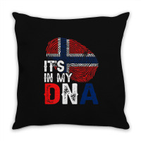 It's In My Dna Norway Flag Fingerprint Patriotic Premium Throw Pillow | Artistshot