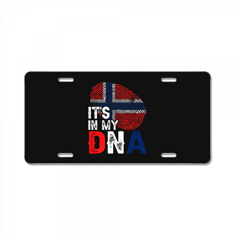 It's In My Dna Norway Flag Fingerprint Patriotic Premium License Plate by Tiktify | Artistshot