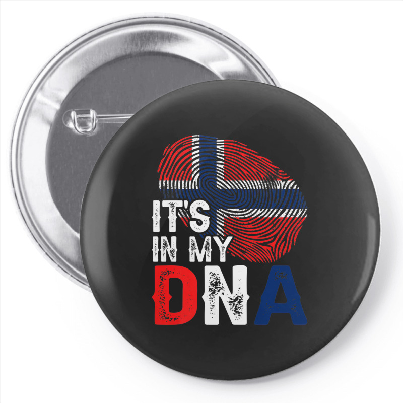 It's In My Dna Norway Flag Fingerprint Patriotic Premium Pin-back button by Tiktify | Artistshot