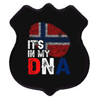 It's In My Dna Norway Flag Fingerprint Patriotic Premium Shield Patch | Artistshot