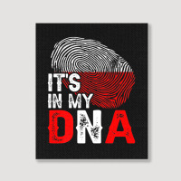 It's In My Dna Poland Flag Fingerprint Patriotic Premium Portrait Canvas Print | Artistshot