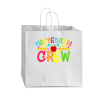 Funny Montessori Crew Montessori Teacher Back To School T Shirt Vogue Paper Bag - 16 X 6 X 12 | Artistshot